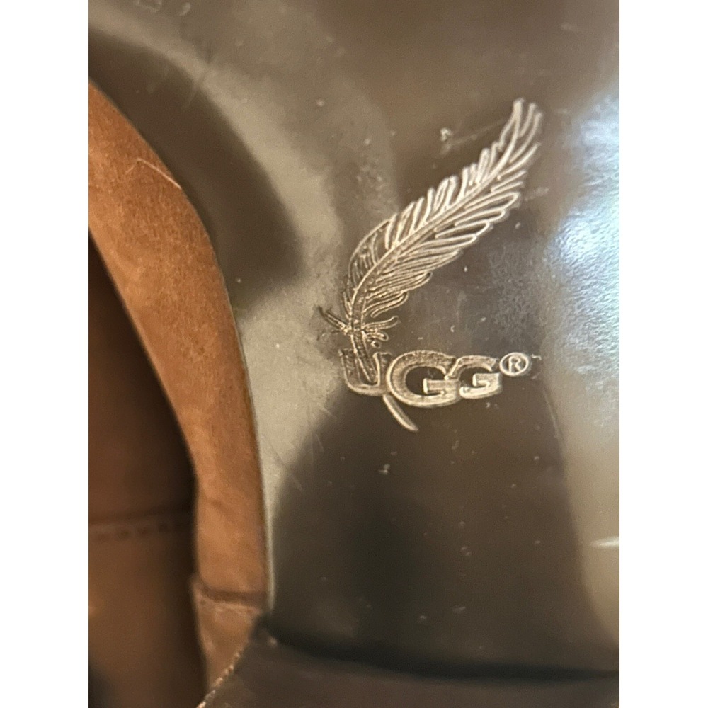 Ugg Dayton Boots Brown Slouchy Leather Almond Toe Stacked Heel Brown Size 9.5 - Picture 7 of 9